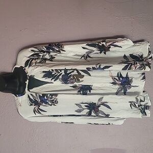 Free People Black and White Floral Blouse